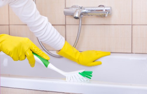 One-off cleaning team working in a modern SE8 apartment building