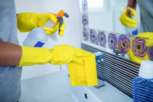 Local oven cleaner working in a SE8 flat kitchen