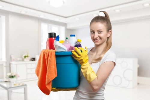 Domestic cleaner working in a kitchen in SE8